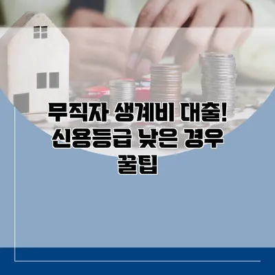 무직자 생계비 대출! 신용등급 낮은 경우 꿀팁