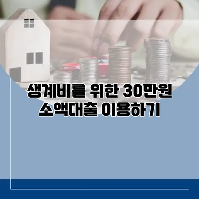 생계비를 위한 30만원 소액대출 이용하기