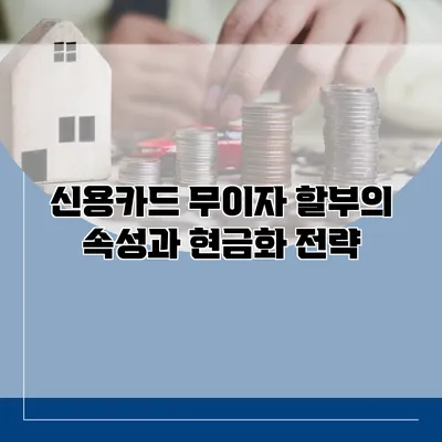 신용카드 무이자 할부의 속성과 현금화 전략