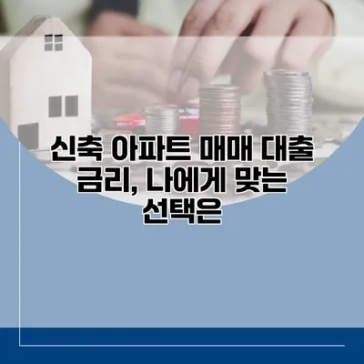 신축 아파트 매매 대출 금리, 나에게 맞는 선택은?