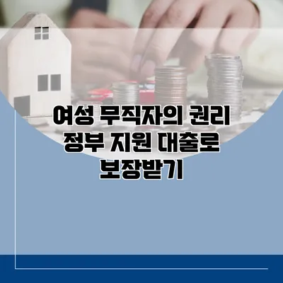 여성 무직자의 권리 정부 지원 대출로 보장받기