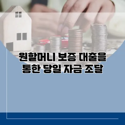 원할머니 보증 대출을 통한 당일 자금 조달