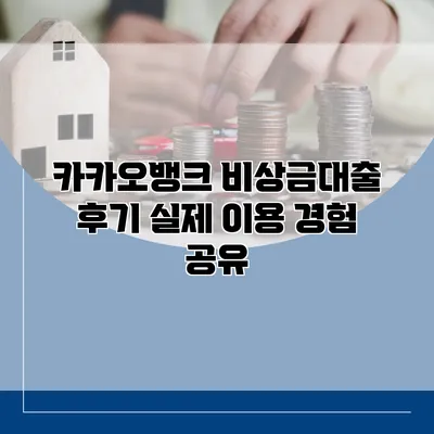 카카오뱅크 비상금대출 후기 실제 이용 경험 공유