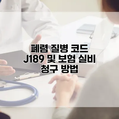 폐렴 질병 코드 J189 및 보험 실비 청구 방법