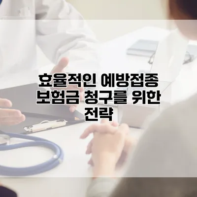 효율적인 예방접종 보험금 청구를 위한 전략
