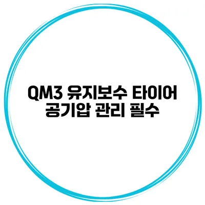 QM3 유지보수 타이어 공기압 관리 필수