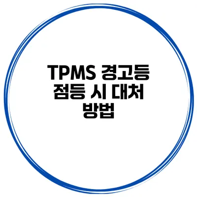 TPMS 경고등 점등 시 대처 방법