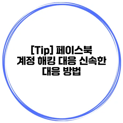 [Tip] 페이스북 계정 해킹 대응 신속한 대응 방법