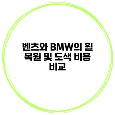 벤츠와 BMW의 휠 복원 및 도색 비용 비교